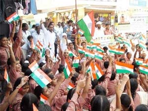Hazare supporters outside Tihar jail