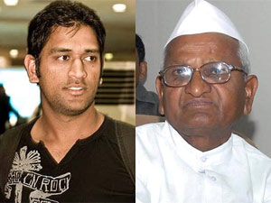MS Dhoni and Anna Hazare