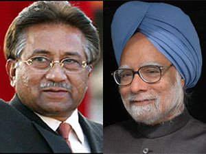 Pervez Musharraf and Manmohan Singh