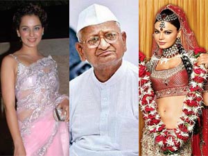Kangana Ranaut, Anna Hazare and Rakhi Sawant