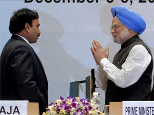 A Raja and Manmohan Singh