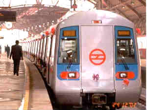 Delhi Metro Train At Station
