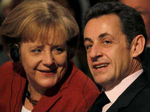 German Chancellor Angela Merkel and French President Nicolas Sarkozy