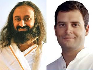 Sri Sri Ravishankar and Rahul Gandhi