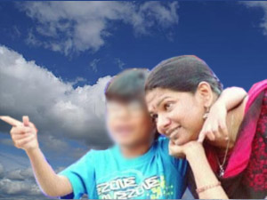 Kanimozhi with son Aditya Kanimozhi with son Aditya