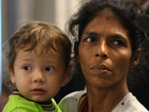 Baby Mose with his nanny Sandra