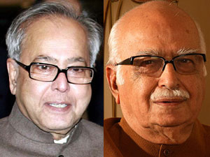 Pranab Mukherjee and LK Advani
