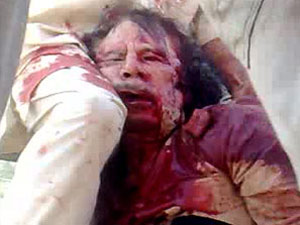 Gaddafi Bloodied