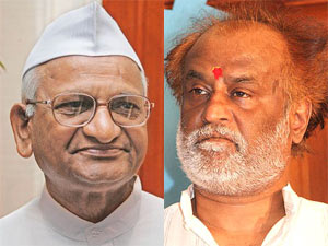 Anna Hazare and Rajinikanth