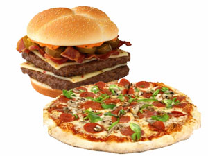 Pizza, Burger