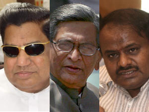Dharam Singh, SM Krishna and HD Kumaraswamy