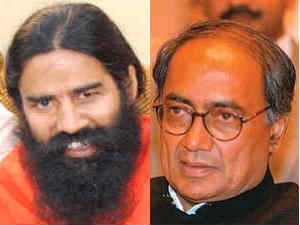 Baba Ramdev and Digvijay Singh