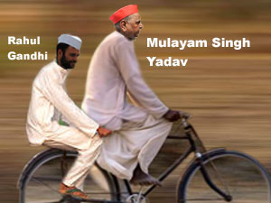 Rahul Gandhi and Mulayam Singh Yadav