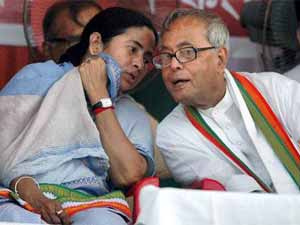 Mamata Banerjee and Pranab Mukherjee