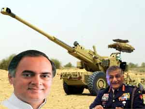Rajiv Gandhi and VK SIngh in Army scam