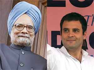 Manmohan Singh and Rahul Gandhi