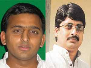 Akhilesh Yadav and Raja Bhaiya