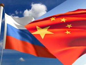 China and Russia flag China and Russia flag