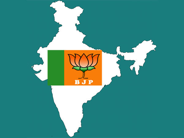 BJP flag in India map