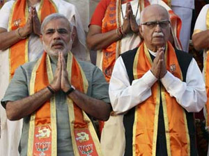 Narendra Modi with LK Advani