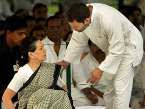 Sonia Gandhi with Rahul Gandhi