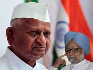 Anna Hazare-PM Manmohan Singh