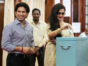Sachin Tendulkar Rekha Voting