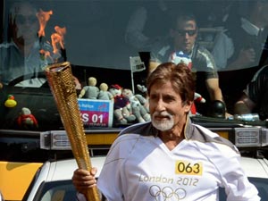  Amitabh Bachchan with Olympic torch