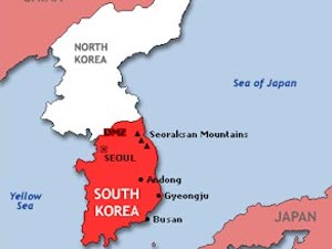 North-South Korea map