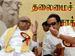 Karunanidhi with Stalin