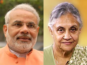 Narendra Modi and Sheila Dikshit