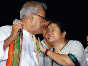Pranab with Mamata