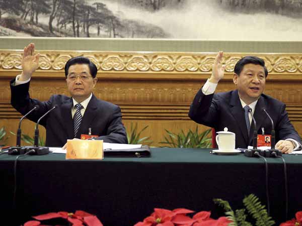 Hu Jintao and Xi Jinping