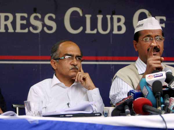 Arvind Kejriwal and Prashant Bhushan