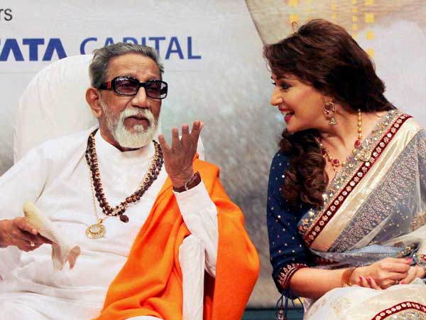 Madhuri Dikshit with Bal Thackeray