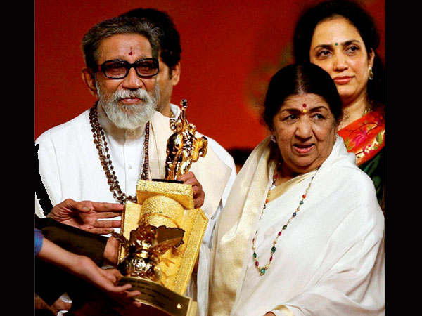 Lata Mangeshkar with Bal Thackeray