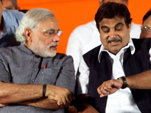 Modi with Gadkari