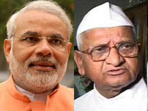 Narendra Modi Anna Hazare