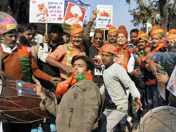 Narendra Modi wins, Gujarat celebrates Narendra Modi wins, Gujarat celebrates
