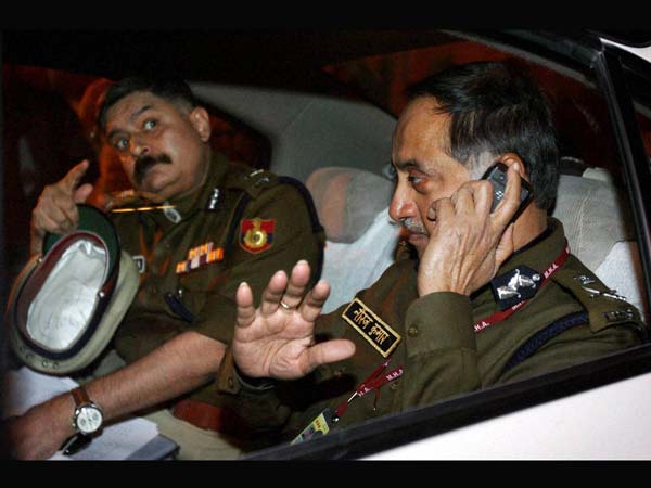 Delhi Police Commissioner Neeraj Kumar with Special Commissioner of Delhi Police Dharmendra Kumar