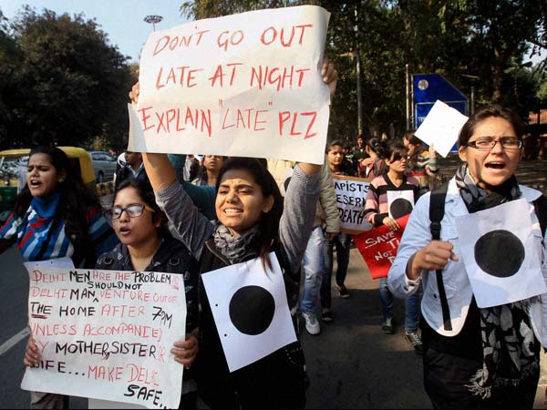 Students protest against the gangrape