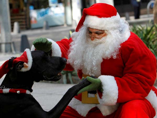 Santa wishes Merry Christmas