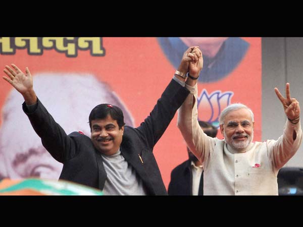 Nitin Gadkari and Narendra Modi