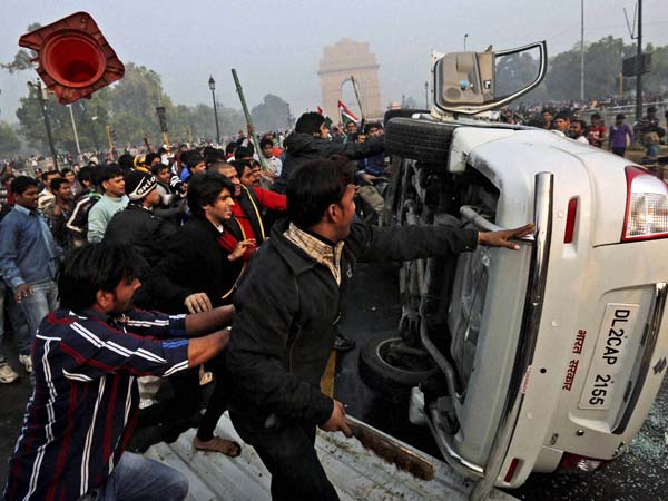 People Damage a government vehicle
