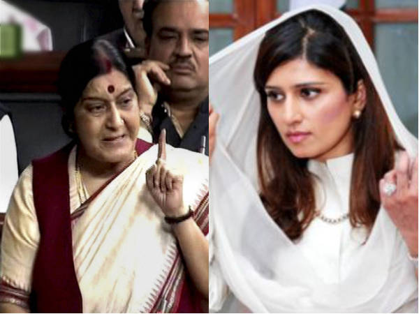 Sushma Swaraj and Hina Rabbani Khar