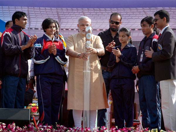 Narendra Modi at the inauguration ceremony of Gujarat Khel Mahakumbh