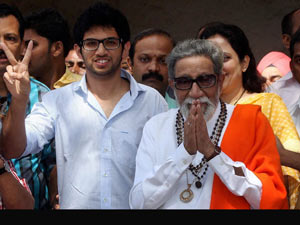 Aditya with Bal Thackeray