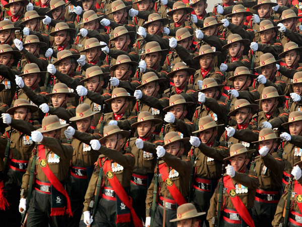 Ladakh Scouts march for the Republic Day Parade 2013
