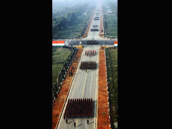 Marching contingents at Rajpath