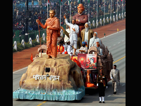 West Bengal tableau on displayfor the Republic Day Parade 2013
